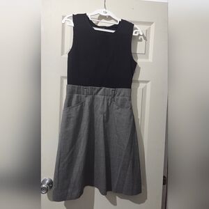 Theory Black and Gray Midi Dress